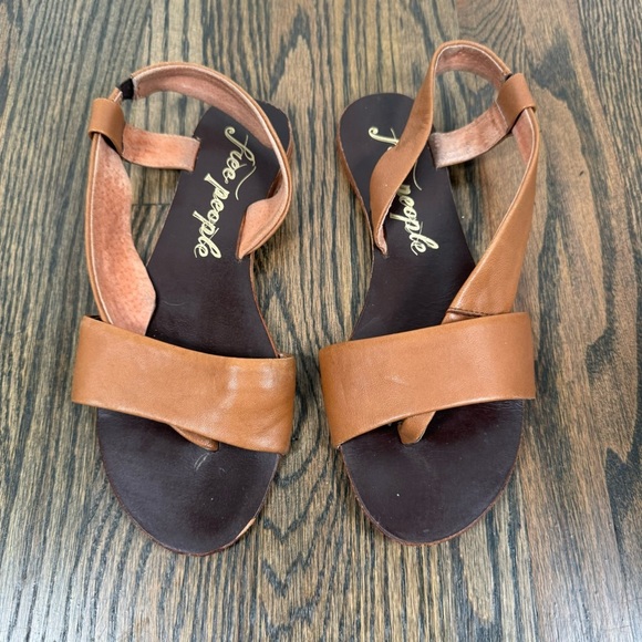 Free People Under Wraps tan Leather Sandal Size 6/36 - Picture 3 of 6
